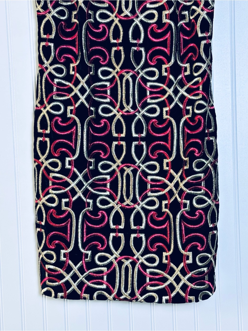 J.McLaughlin Neo Beltmore Embroidered Freja Shift Velvet Dress 8 - Picture 5 of 9